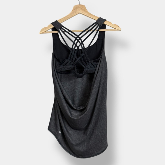 LULULEMON Wild Heathered Black Tank, Athletic Top, Sz 6 - Picture 10 of 16